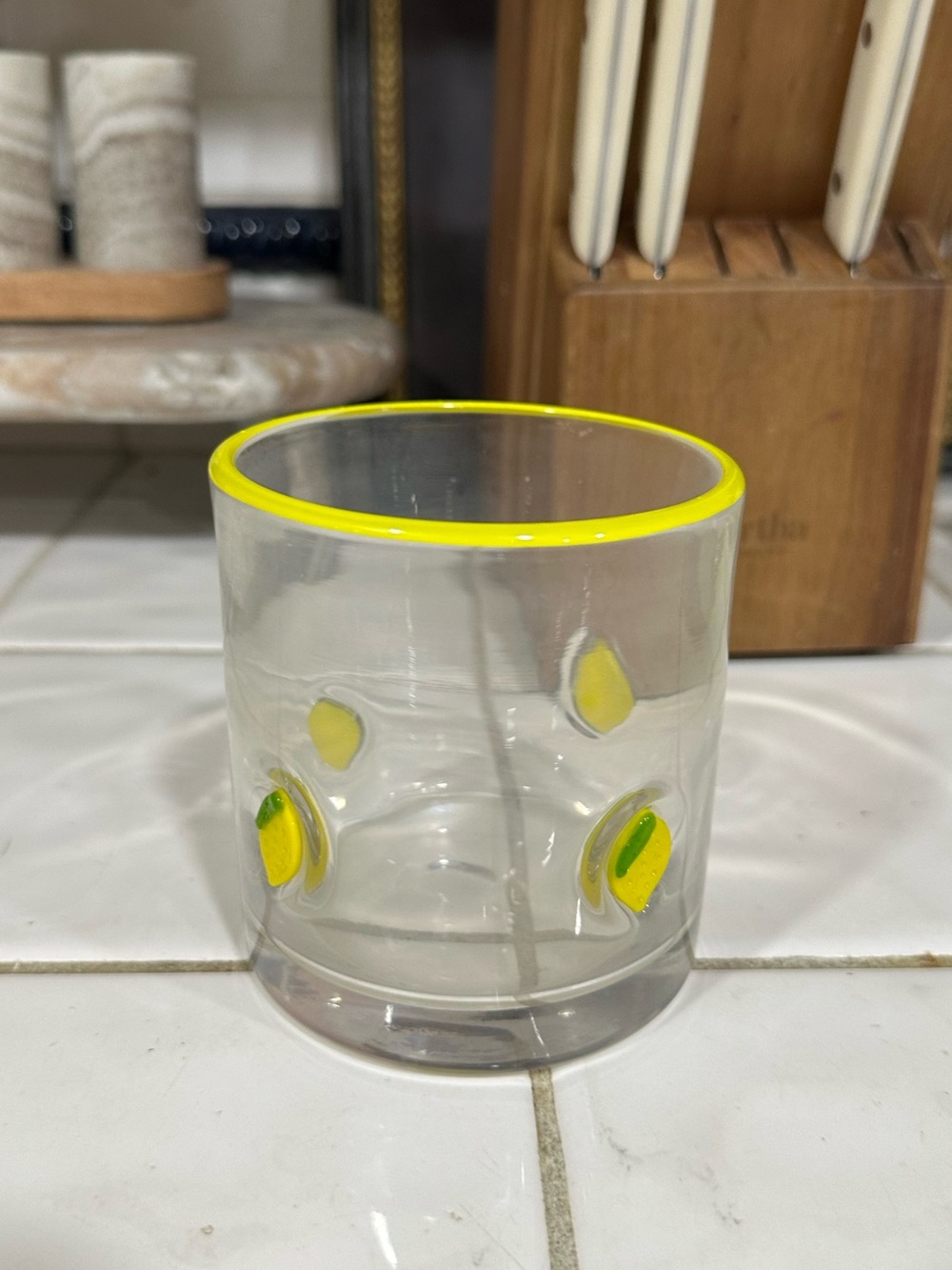 Lemon Juice Icon Glass NWOT